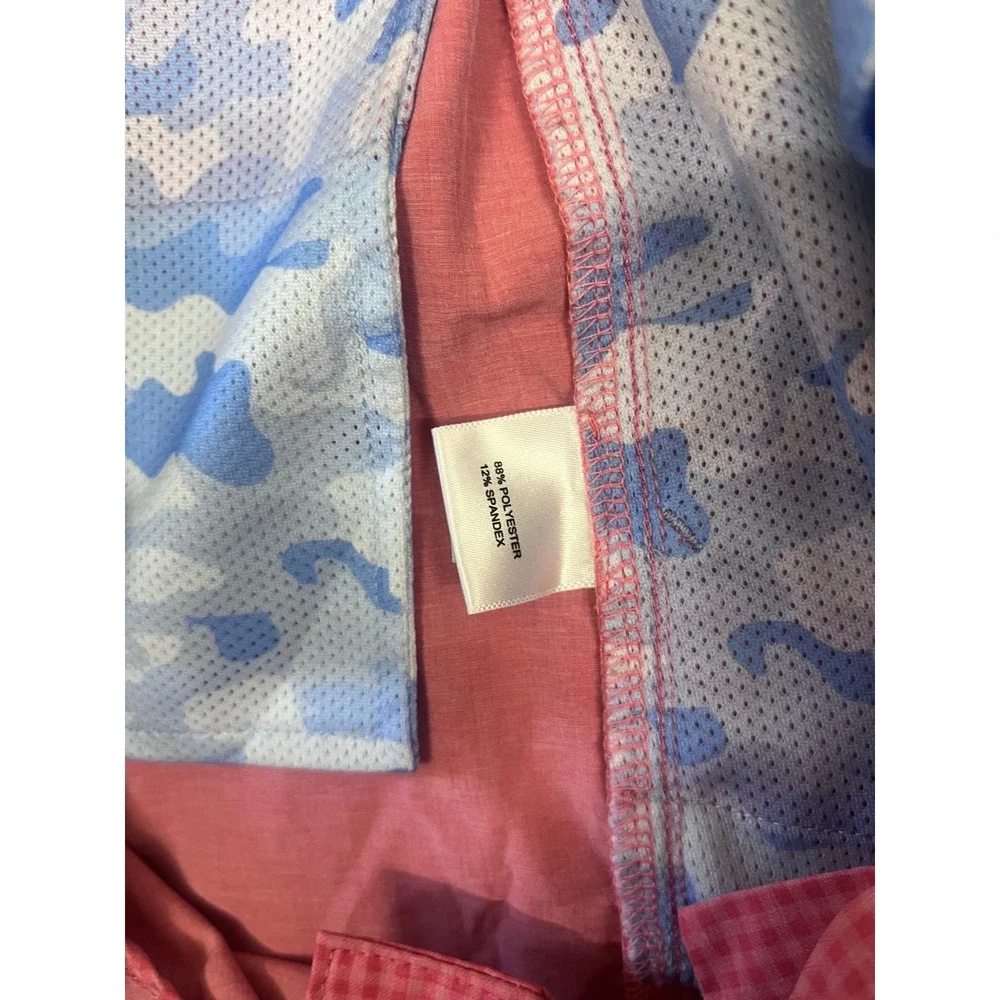 Peter Millar Crown Sport Mens Pink Gingham Performance Golf Shorts Size 32